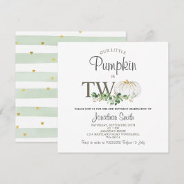 Onze kleine pompoen zijn twee groene Floral-dag Kaart