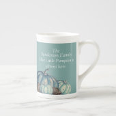 Onze kleine pompoenblauw pompoen Baby shower Porselein Kop (Rechts)