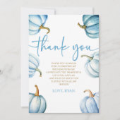 Onze kleine pompoenblauw wit Herfst verjaardagsfee Bedankkaart (Voorkant)