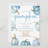 Onze kleine pompoenblauw wit Herfst verjaardagsfee Kaart (Voorkant)