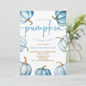 Onze kleine pompoenblauw wit Herfst verjaardagsfee Kaart (Staand voorkant)