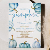 Onze kleine pompoenblauw wit Herfst verjaardagsfee Kaart