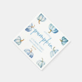 Onze kleine pompoenblauw wit Herfst verjaardagsfee Servet (Hoek)