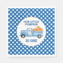 Onze kleine pompoenblauwe truck eerste verjaardag