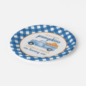 Onze Kleine Pompoenen blauwe vrachtwagen tweeling  Papieren Bordje (Gekanteld)