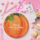 Onze kleine pompoenen Eerste verjaardag pompoenen Papieren Bordje (Feest)
