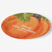 Onze kleine pompoenen Eerste verjaardag pompoenen Papieren Bordje (Gekanteld)