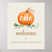Onze kleine pompoenfirmaBirthday Favor Welcome Sig Poster (Voorkant)
