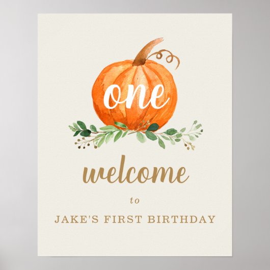 Onze kleine pompoenfirmaBirthday Favor Welcome Sig Poster (Voorkant)