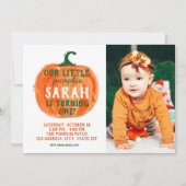 Onze kleine pompoenfotouitnodiging kaart (Voorkant)