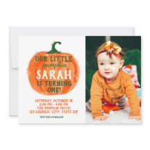 Onze kleine pompoenfotouitnodiging