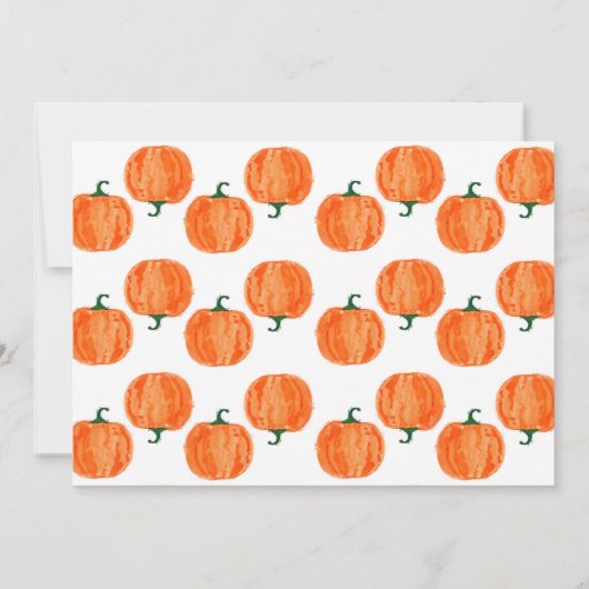 Onze kleine pompoenfotouitnodiging kaart (Achterkant)