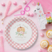 Onze kleine pompoengoud en bloemen eerste verjaard papieren bordje (Feest)