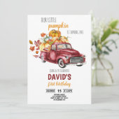 Onze kleine pompoenjongen 1 de Birthday Herfst Tru Kaart (Staand voorkant)