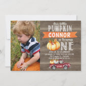 Onze kleine pompoenjongen's eerste verjaardagsuitn kaart (Voorkant)