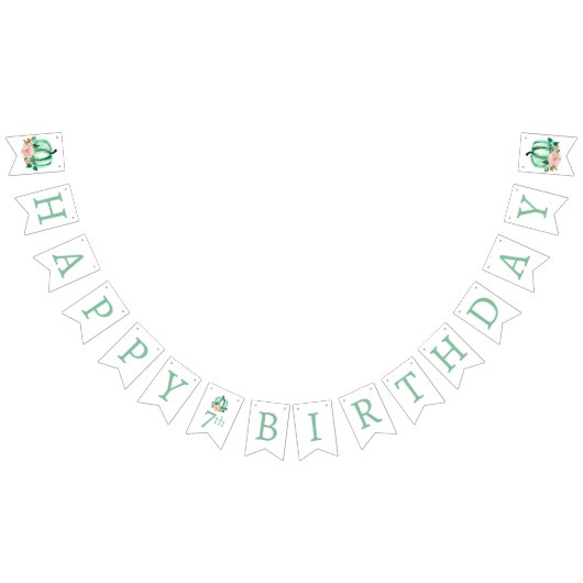 Onze kleine pompoenmunt/roze verjaardagsfeestje vlaggetjes (Alle)