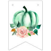 Onze kleine pompoenmunt/roze verjaardagsfeestje vlaggetjes (Eerste vlag)