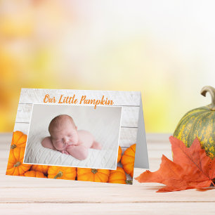 Onze kleine pompoThanksgiving Newborn Foto Aankondiging