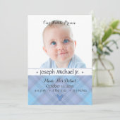 Onze kleine prins Baby Jongen Aankondiging (Staand voorkant)