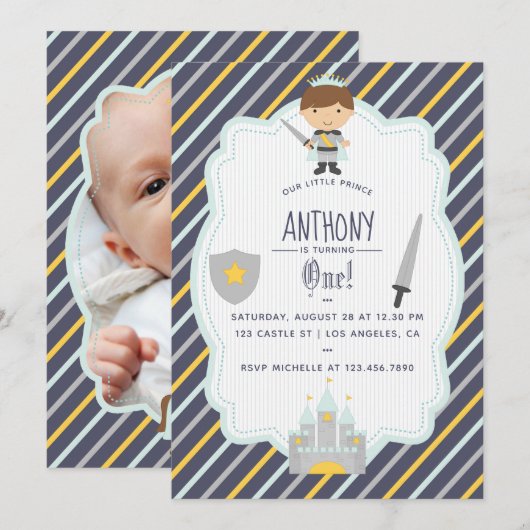 Onze kleine prins Birthday Party voegt foto toe Ui Kaart (Voorkant / Achterkant)