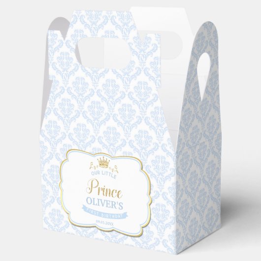 Onze Kleine Prins Blauw Koninklijke 1e Verjaardag Bedankdoosjes (Geopend)
