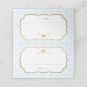 Onze kleine prins Damask 1e verjaardag Baby shower Plaatskaartje (Buitenkant ongevouwen)