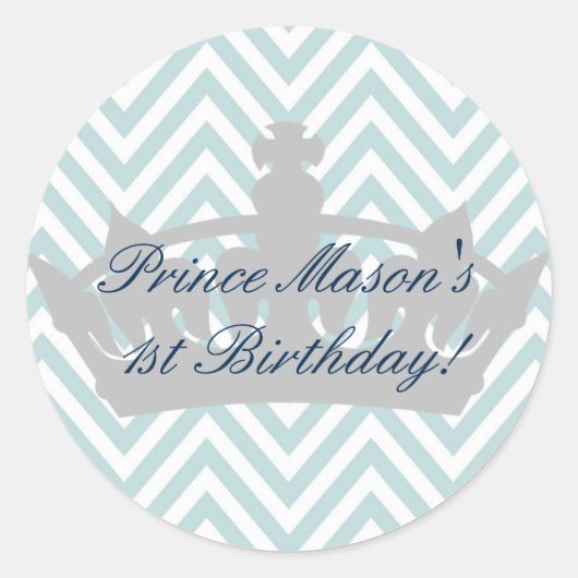 Onze kleine prins draait 1 verjaardags Sticker (Voorkant)