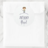 Onze kleine prins-jongen Birthday party Ronde Sticker (Tas)