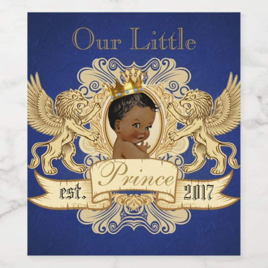 Onze kleine prins| Royal African Prince Elegant Wijn Etiket (Enkel label)
