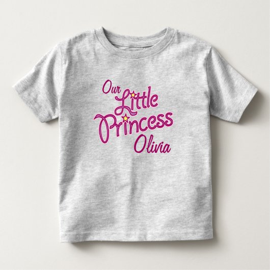 Onze Kleine Prinses aangepaste naam meisjes T-shir Kinder Shirts (Voorkant)