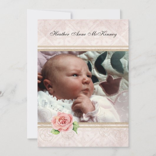 Onze kleine prinses Baby Girl geboorteaankondiging Aankondiging (Voorkant)