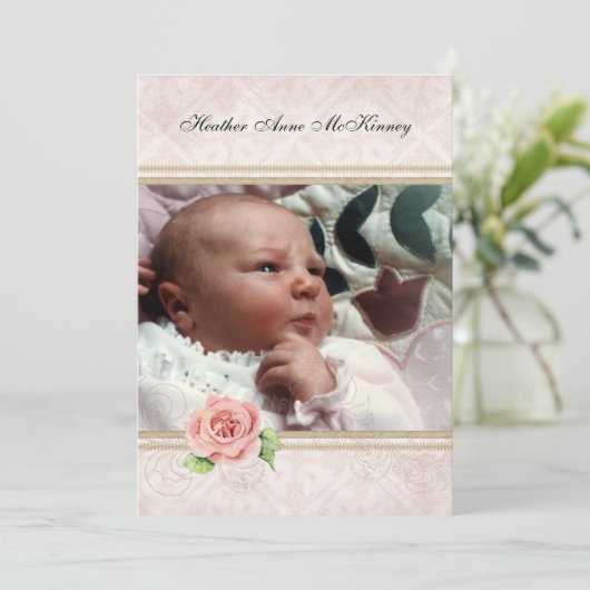 Onze kleine prinses Baby Girl geboorteaankondiging Aankondiging (Staand voorkant)
