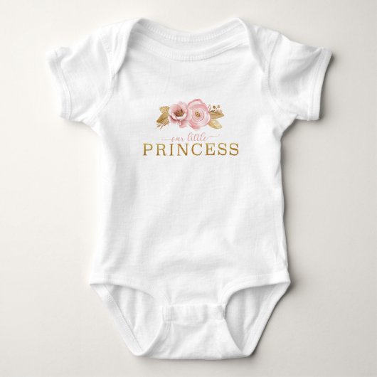 Onze Kleine Prinses Baby Meisje Bodysuit Blush Roz (Voorkant)