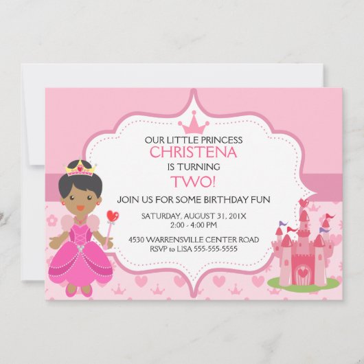 Onze kleine prinses Birthday Party Invitation (AA) Kaart (Voorkant)