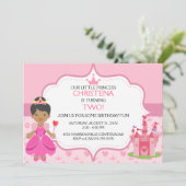 Onze kleine prinses Birthday Party Invitation (AA) Kaart (Staand voorkant)
