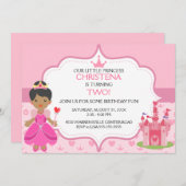 Onze kleine prinses Birthday Party Invitation (AA) Kaart (Voorkant / Achterkant)