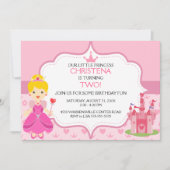 Onze kleine prinses Birthday Party Invitation (BL) Kaart (Voorkant)