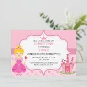 Onze kleine prinses Birthday Party Invitation (BL) Kaart (Staand voorkant)