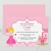 Onze kleine prinses Birthday Party Invitation (BL) Kaart (Voorkant / Achterkant)
