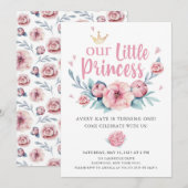 Onze kleine prinses Birthday Party Kaart (Voorkant / Achterkant)