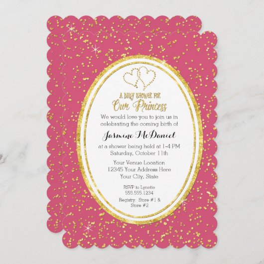 Onze kleine prinses Bokeh Sparkle Glitter Confetti Kaart (Voorkant / Achterkant)