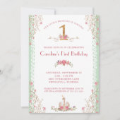 Onze kleine prinses eerste verjaardag kaart (Voorkant)