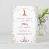 Onze kleine prinses eerste verjaardag kaart (Staand voorkant)