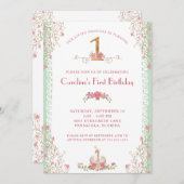 Onze kleine prinses eerste verjaardag kaart (Voorkant / Achterkant)