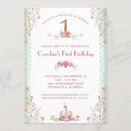 Onze kleine prinses eerste verjaardag kaart