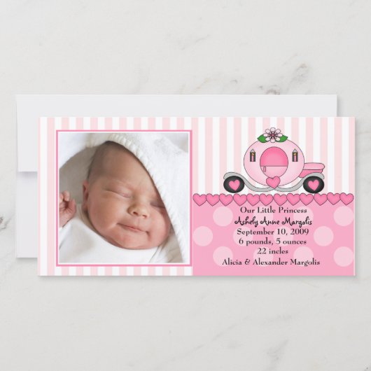 Onze Kleine Prinses Foto Geboorteaankondiging Aankondiging (Voorkant)