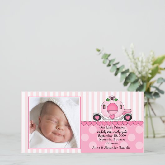 Onze Kleine Prinses Foto Geboorteaankondiging Aankondiging (Staand voorkant)