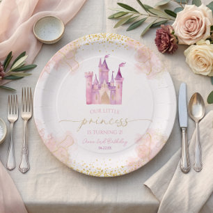 Onze Kleine Prinses Koninklijk Kasteel Verjaardags Papieren Bordje
