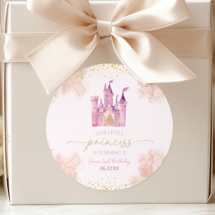 Onze Kleine Prinses Koninklijke Kasteel Verjaardag Ronde Sticker