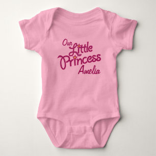 Onze kleine prinses naam meisjes ringert-shirt romper